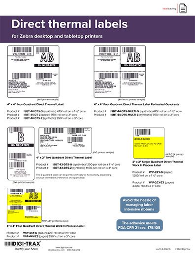 Direct Thermal Labels brochure thumbnail image 512px