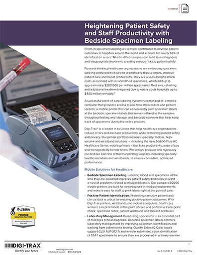 Mobile Specimen Labeling Fact Sheet D-T brochure thumbnail image 512px